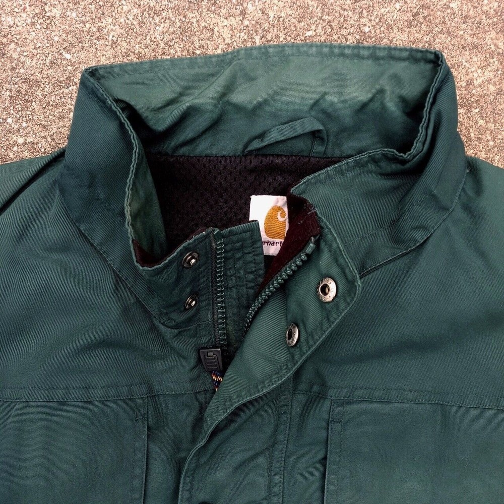 Vintage Carhartt Green Distressed Faded Chore Work Jacket Coat - Mens 3XL XXXL - Picture 2 of 8